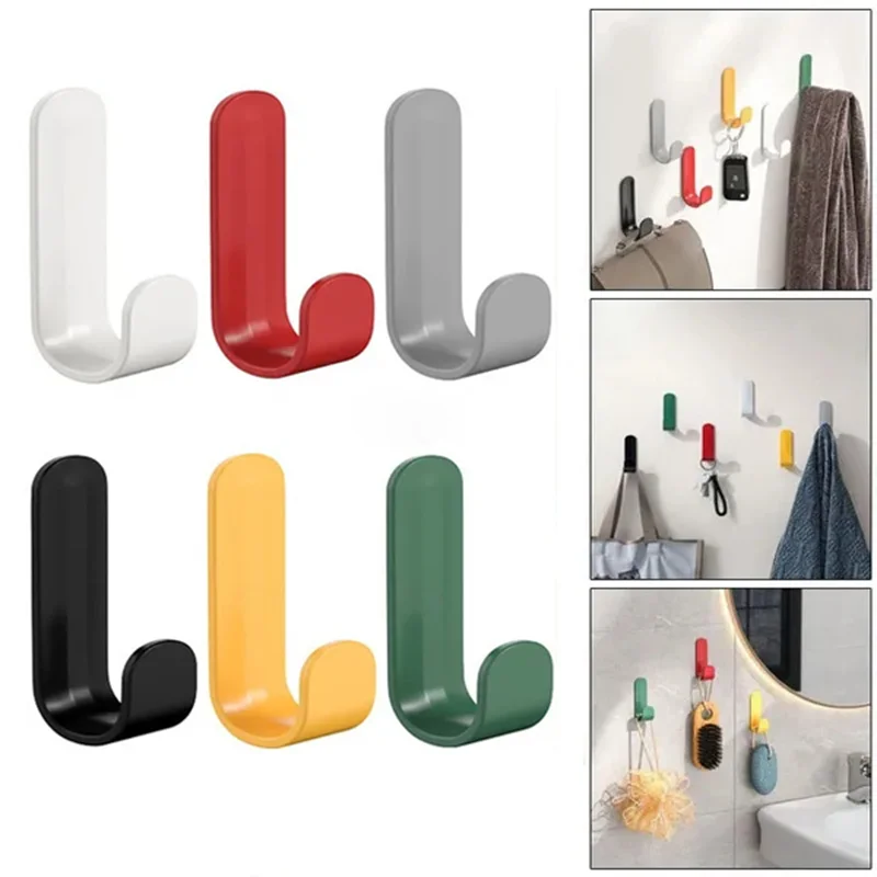 Multi-purpose Wall Organizer Hook Behind-door Key Cloth Hanger Hook Bathroom Robe Towel Holder Rack Kitchen Hardware Shelf Hook