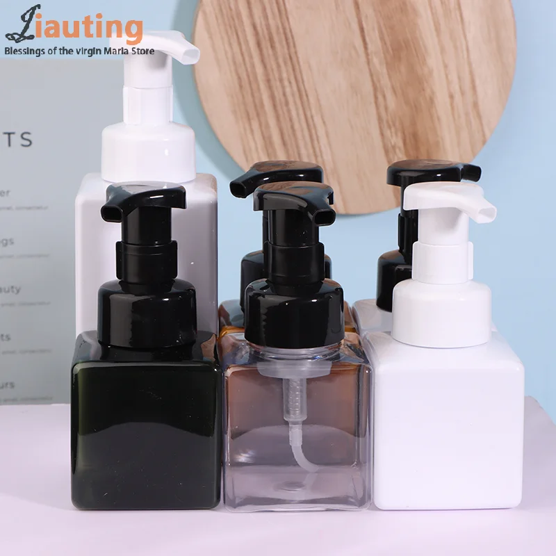 250/500ml Refillable Square Mousse Foam Bottle Pump Liquid Soap Dispenser Hand Sanitizer Bottle Cosmetic Container For Kitchen