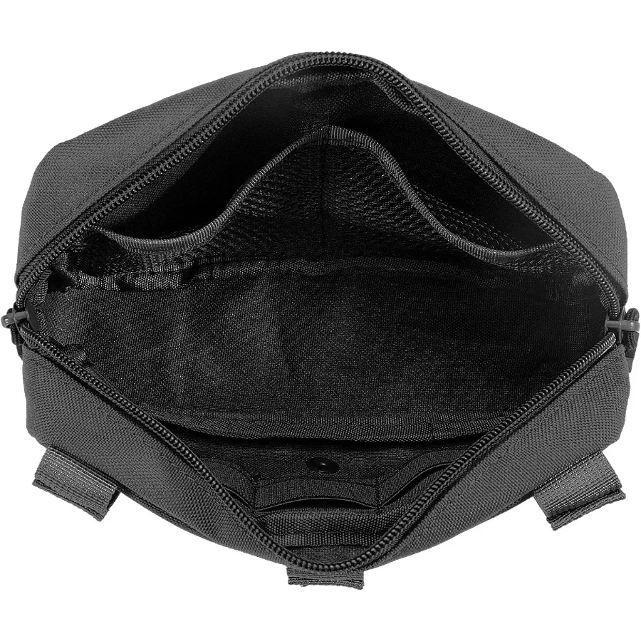 Custodia tattica Molle Admin Utility Borsa per attrezzi EDC tagliata al laser Le buste modulari orizzontali includono patch bandiera americana e portachiavi f