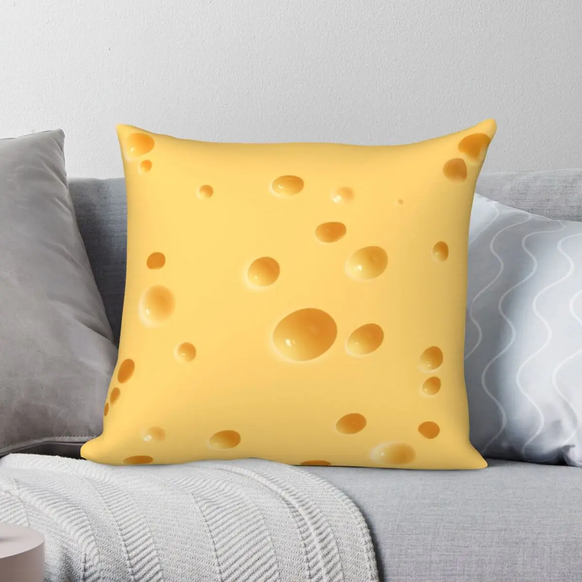 

Cheese Holes Square Pillowcase Polyester Linen Velvet Printed Zip Decorative Throw Pillow Case Sofa Cushion Case