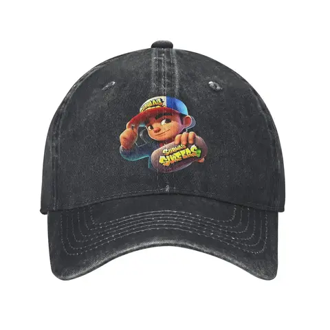 Fashion Jake Subway Surfers Video Game Baseball Cap Unisex Distressed Denim Snapback Hat  Outdoor Workouts  Soft Caps Hat