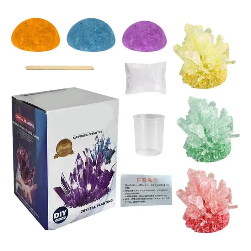 Crystal Science Experiments Toy Crystal Growing Kit Educational Toy Science Kits for Boys Girls Kid Crystal Growing Lab Toys