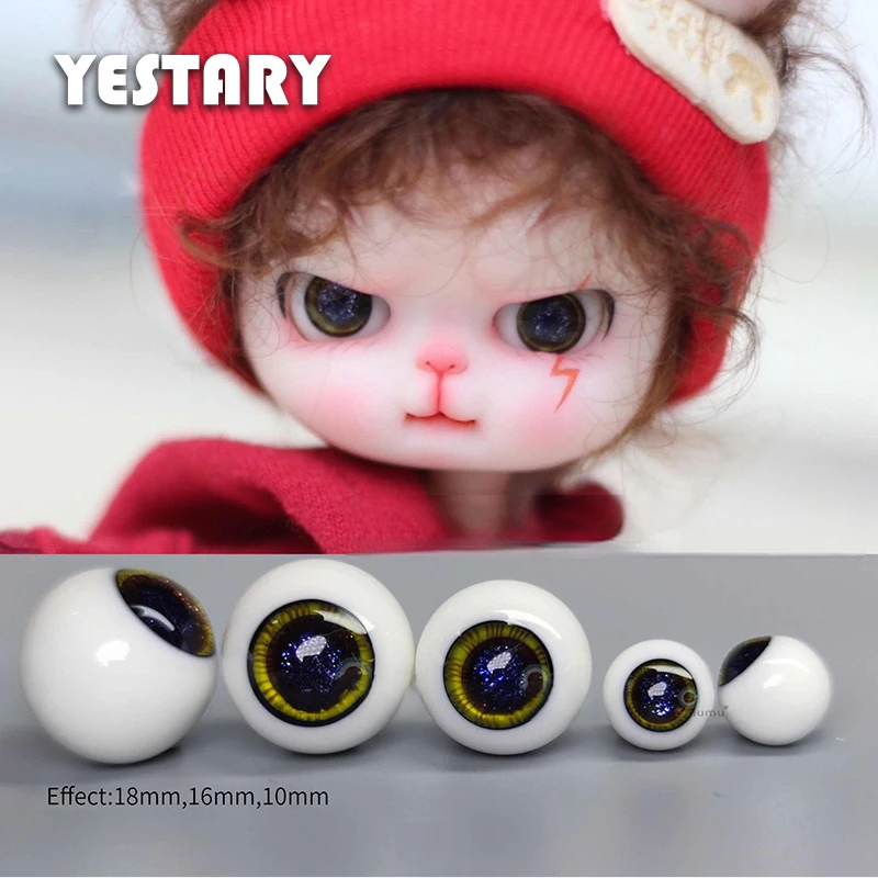 YESTARY 3D Eyes For Toys Movable 1/3 1/6 OB11 Doll Accessories Color Glass Eye For Dolls Crafts Handmades BJD Dolls Eyeball Gift