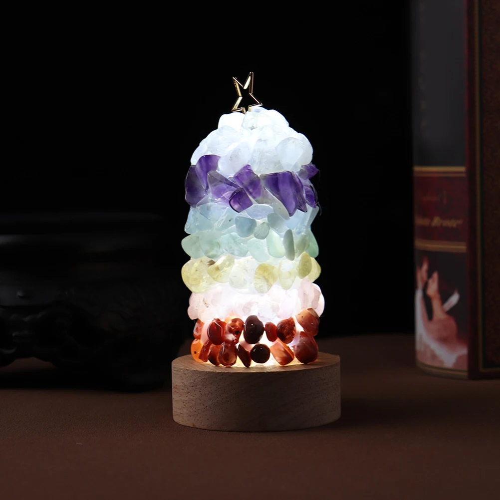 

Crystal Night Light Elegant Decorative Stone Bedside Table Modern Gift Warm Lighting Table Lamp Small Night Lamp
