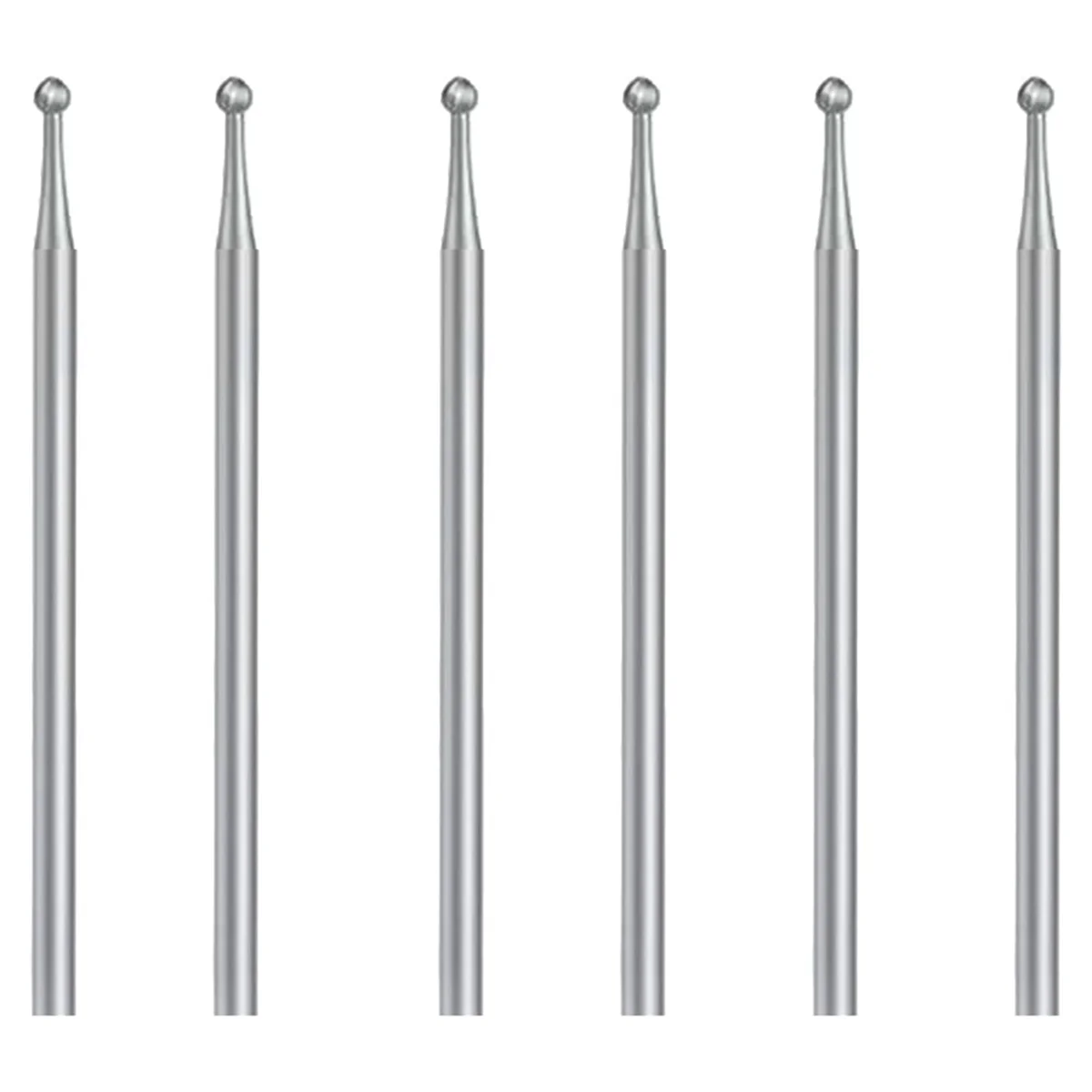 F-3C Ensemble de 6 fraises à billes, fraises à sphère à tige de 3/32 pouces, mèches de sculpture de bijoux (2,3 mm)