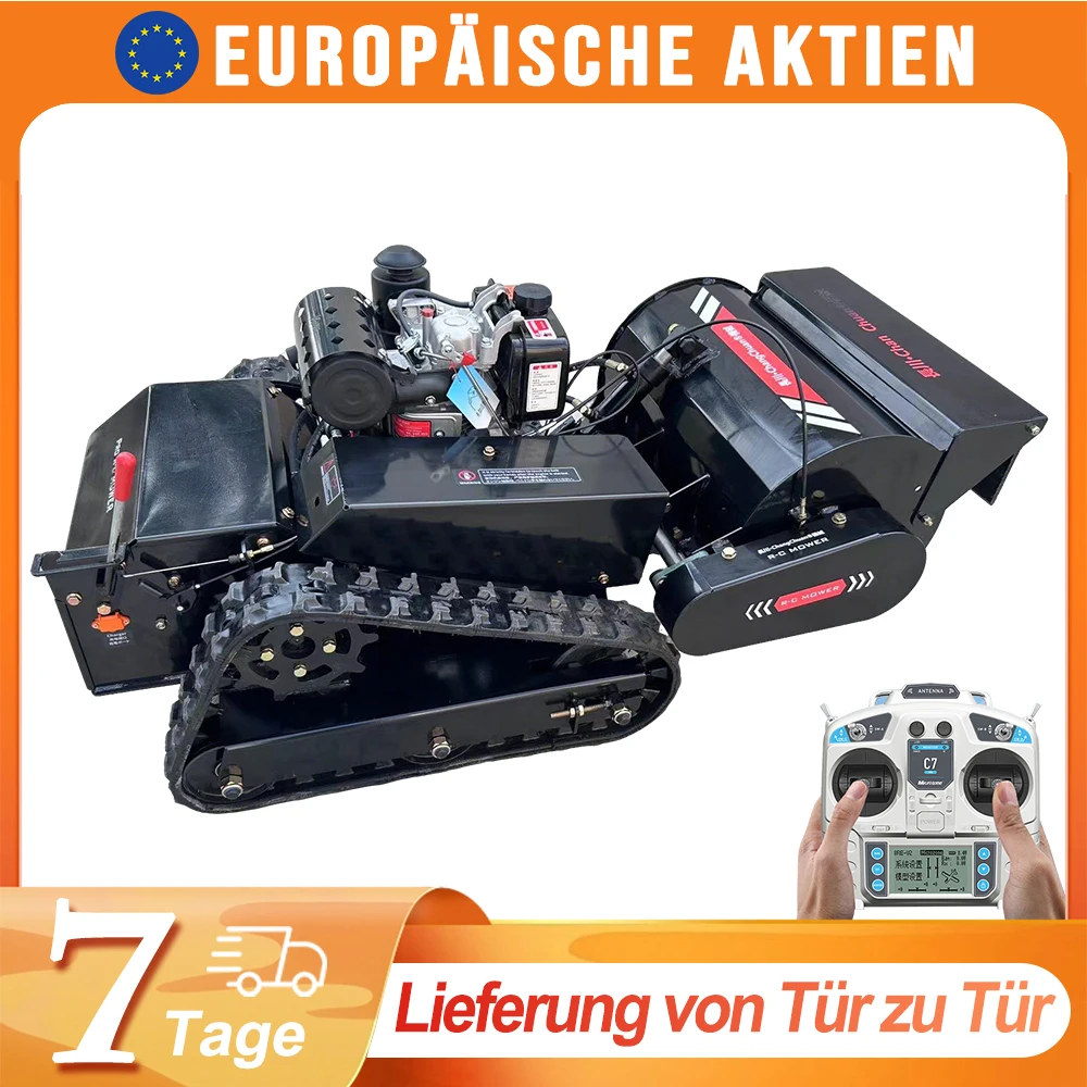 MMS Diesel Flail Mower Remote Controlled Hydraulic Cutting Height Adjustment 60cm Working Width Straw Crusher Free Shipping