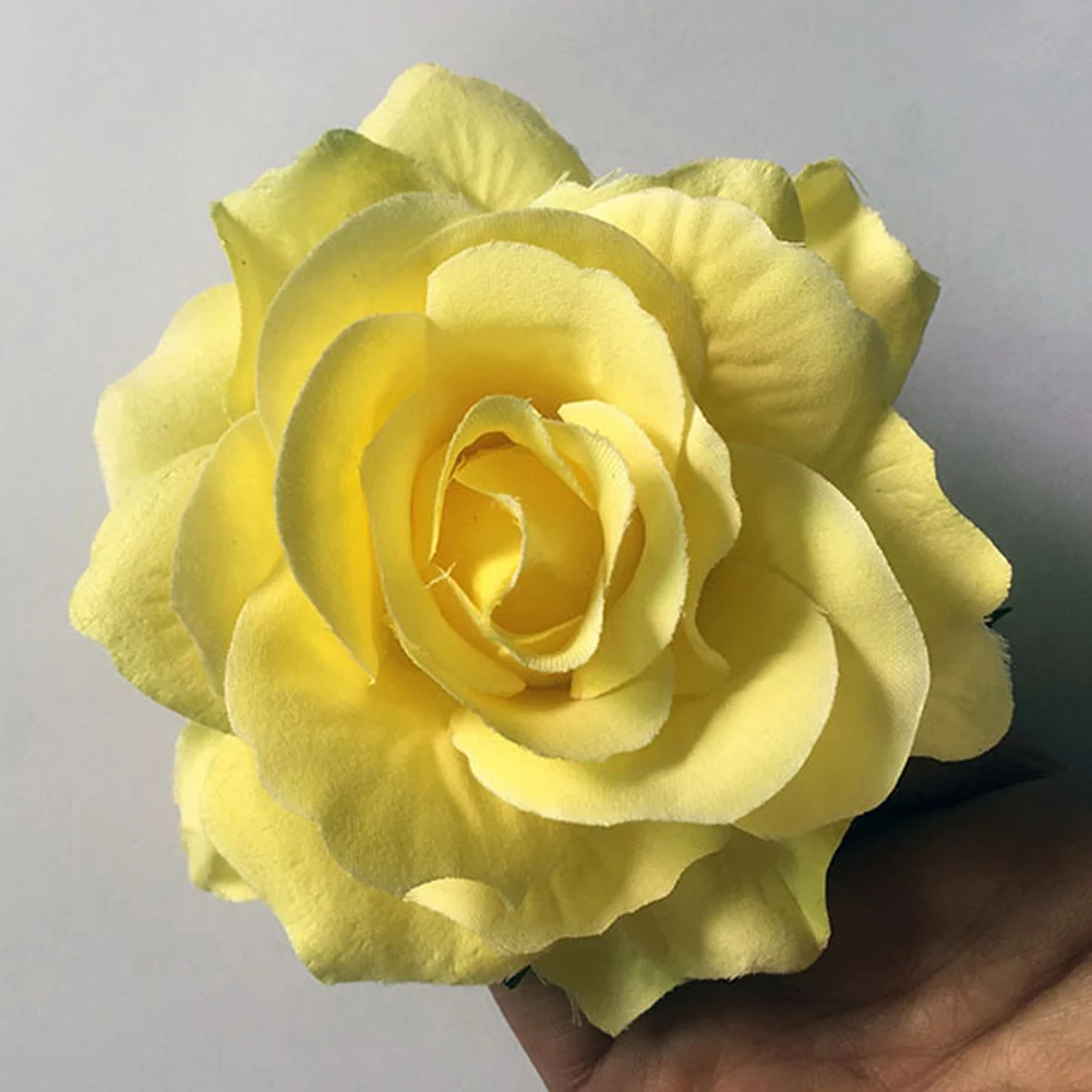 คลิปผมดอกไม้สําหรับ DIY Headdress สําหรับเจ้าสาว Flocking ผ้า Red Rose ดอกไม้ Hairpin ผมคลิปอุปกรณ์เสริมผมราคาถูก