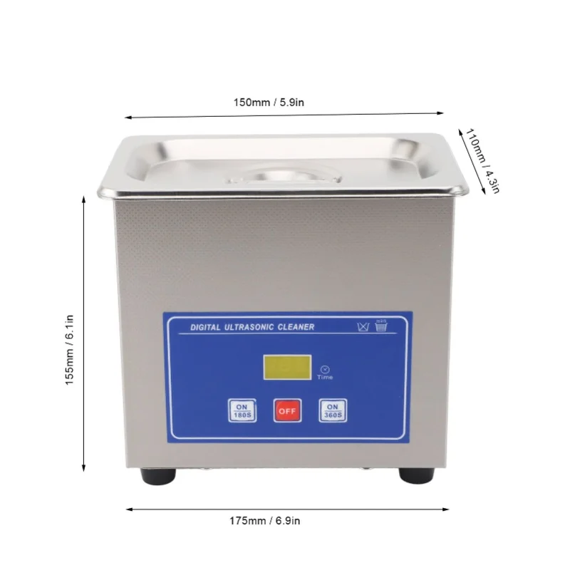 

Ultrasound Cleaner Stainless Steel 600ml Ultrasound Jewelry Cleaner For Eyeglasses Rings Earrings Coins Dentures Laboratory