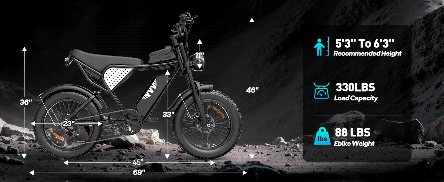 YVY K20 Lite 1500W Electric Bike for Adults 30MPH 48V 15.6Ah Off-road Trail 20*4 Inch Fat Tire E Bike 7 Speed Mountain Bike