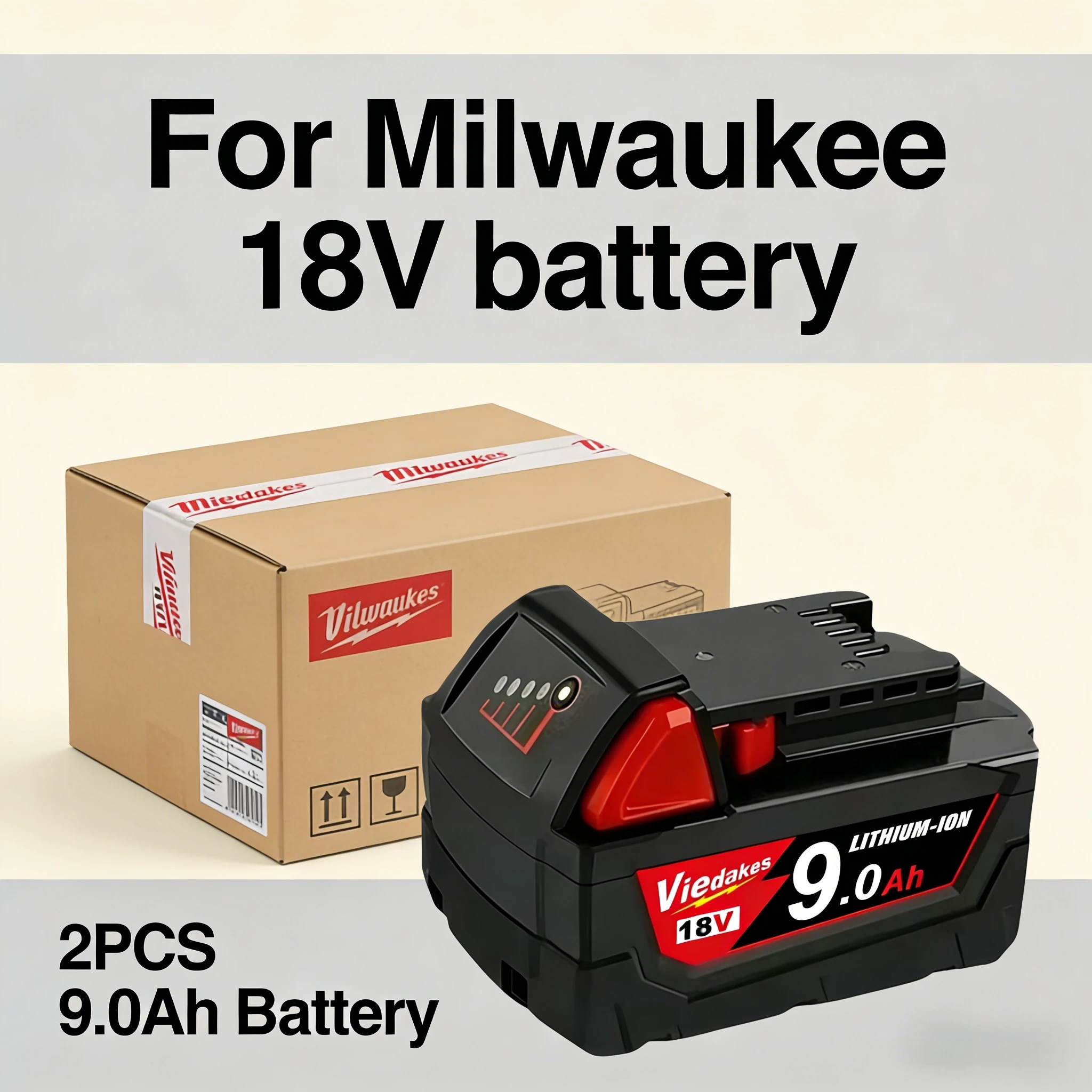 NEW 18V 9000mAh Rechargeable Battery, For Milwaukee 18V battery M18B5 48-11-1860 48-11-1850