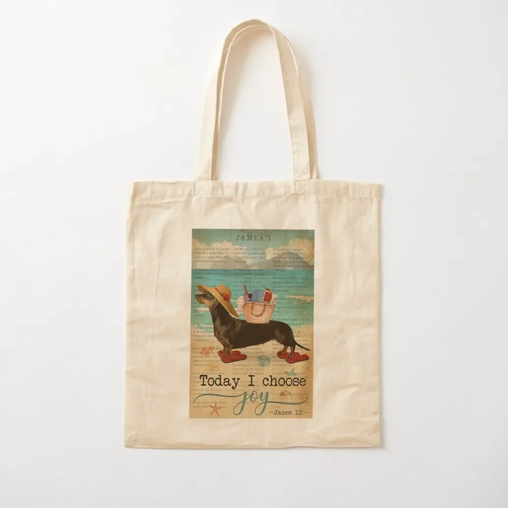 

Bible Beach Life Joy Dachshund vintage Tote Bag university shopper bag Shopper canvas shopping bag woman shopping