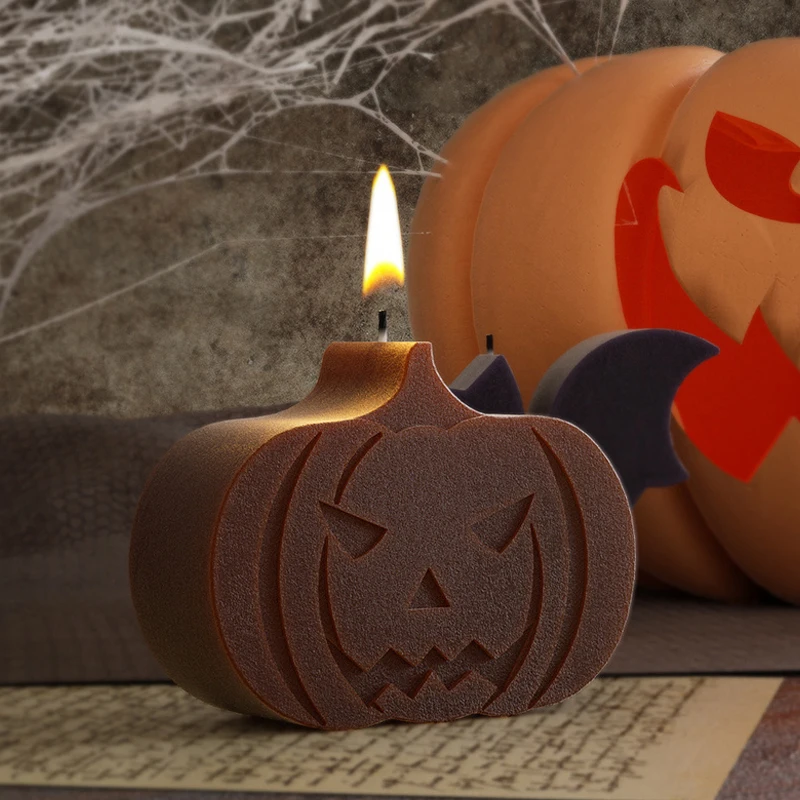 ハロウィーンのカボチャシリコンモールド、ゴースト、バット、石鹸、キャンドル、DIYクラフト、家の装飾のための墓石の形