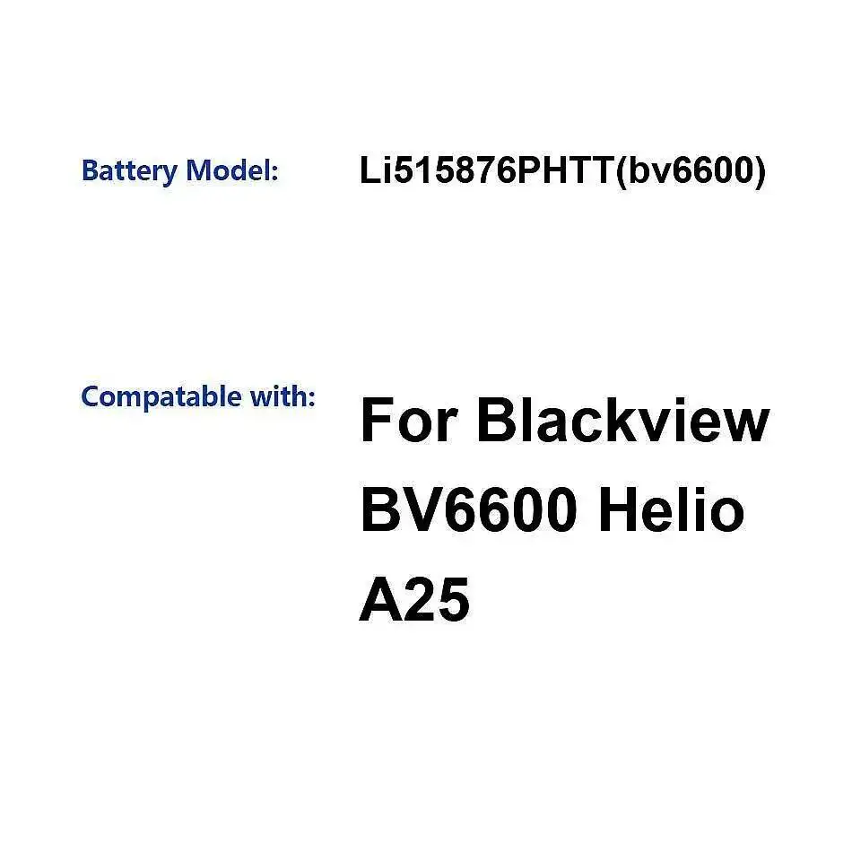 

8580Mah Environmentally Friendly For Blackview BV6600 Helio A25 Li515876phtt Mobile Phone Battery Lightweight