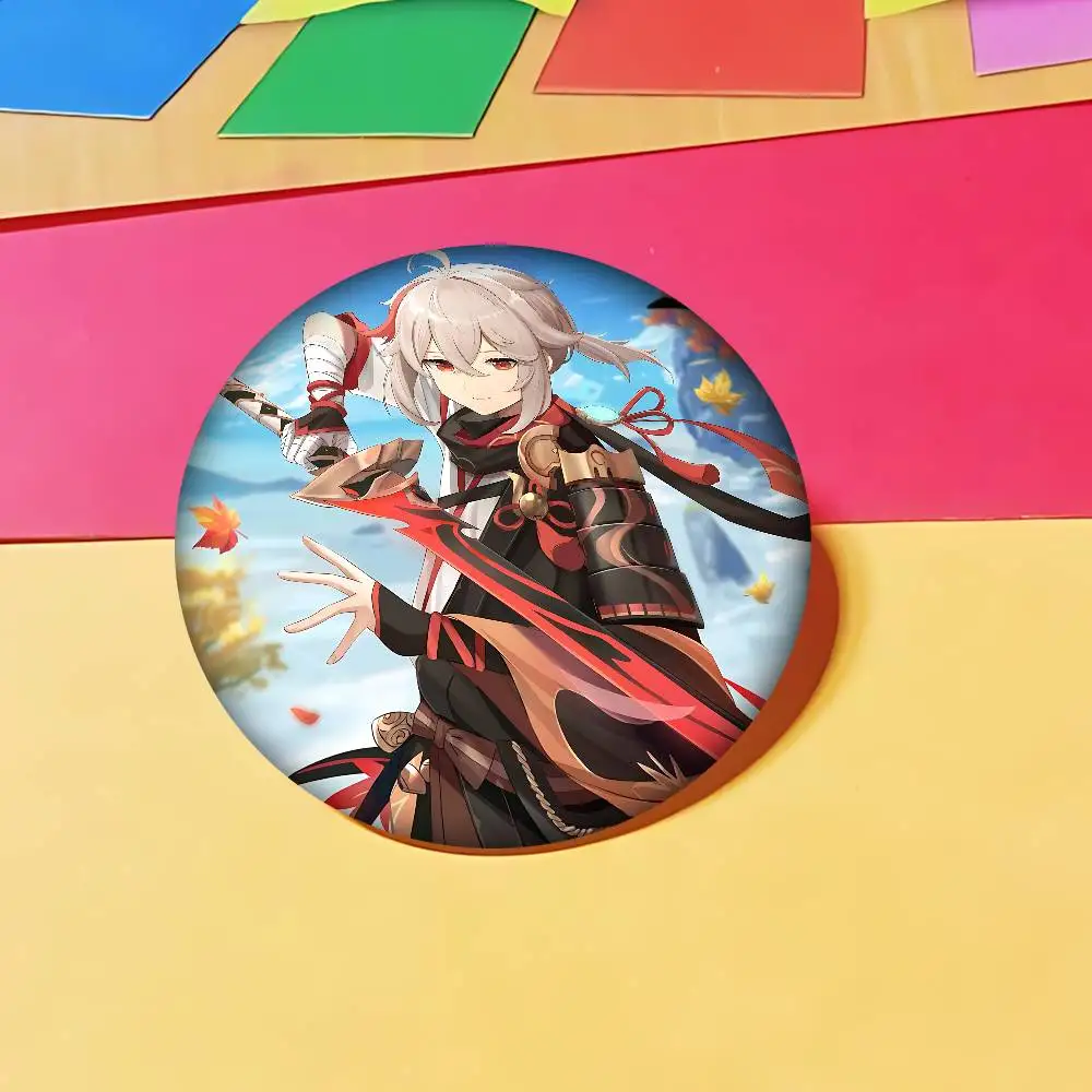 Kaedehara أنيمي Kazuh 32/44/58 مللي متر دبوس يدوي الصنع مستدير مضحك المفاجئة في دبابيس لحقيبة الظهر Cothes اكسسوارات شارة قبعة الديكور #5