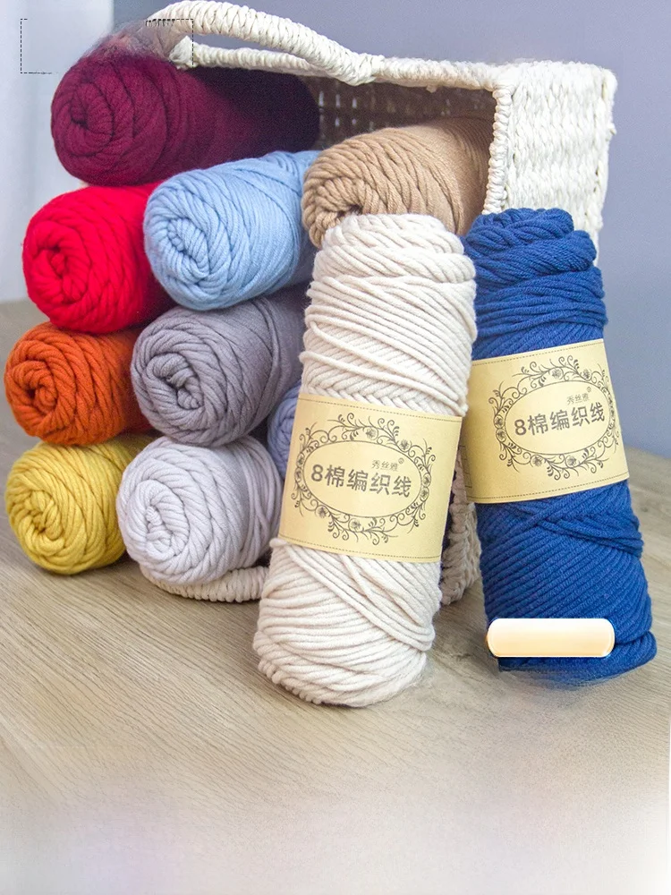 

Xiu Si Ya DIY Knitting 8-Ply Cotton Yarn for Scarf And Hat Handmade Autumn Winter Wool Yarn Hand Crochet Cotton Tead