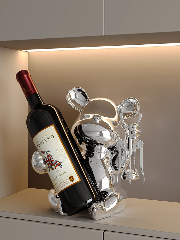 Violent bear red wine rack ornament light luxury high-end home living room TV cabinet wine cabinet dining side cabinet decoratio