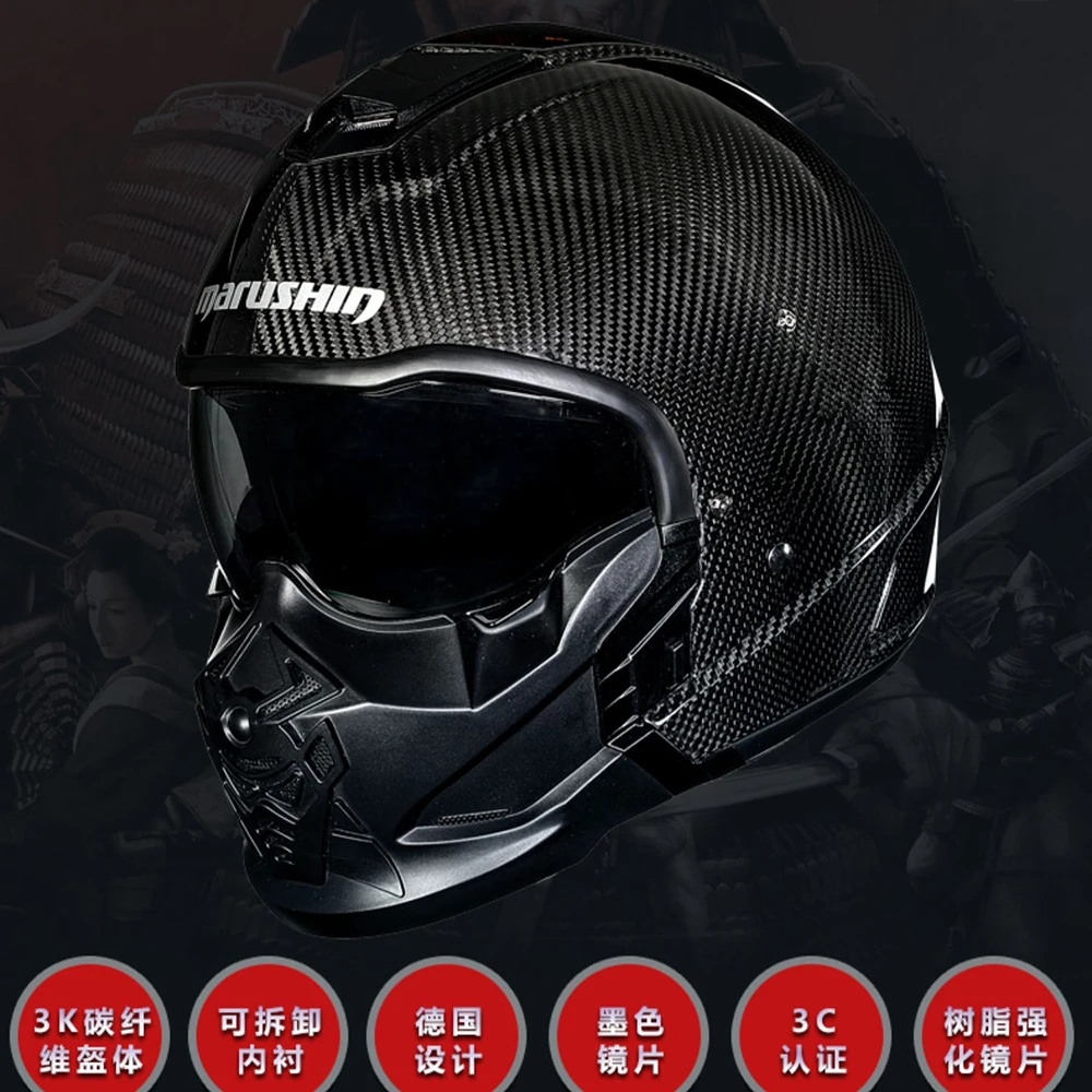 Carbon Fiber Full Face Scorpion Helmet Wear-Resistant Motorcycle Accessories Breathable Head Protection Anti-Fall Motocross Kask