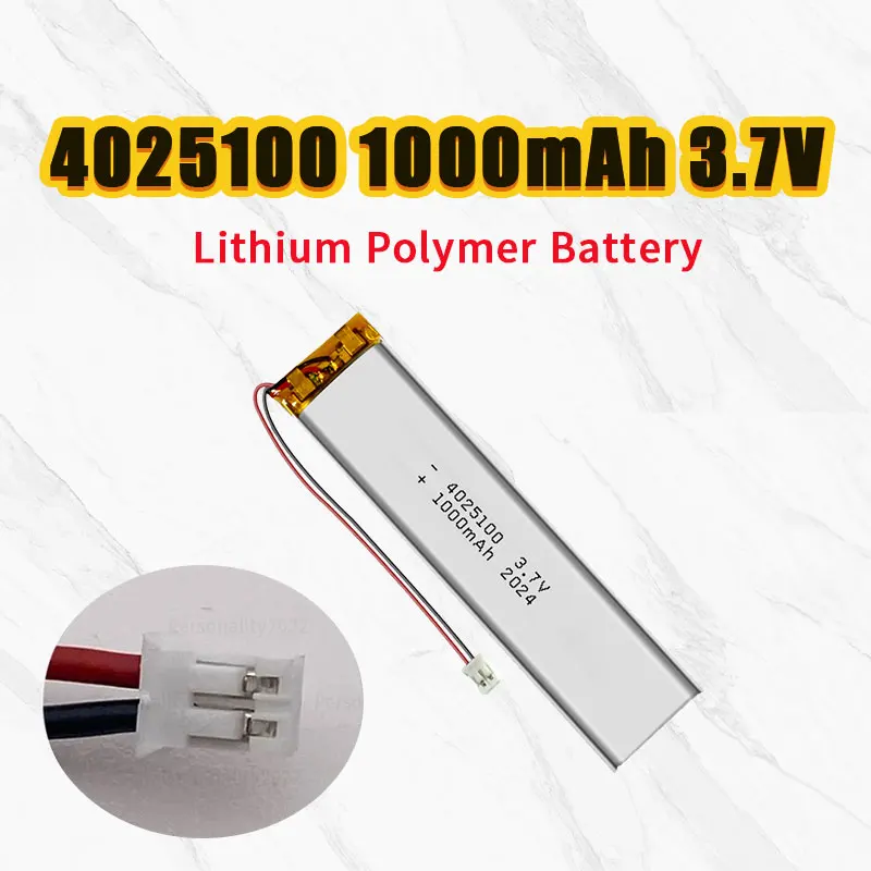 4025100 3.7V 1000mAh bateria litowo-polimerowa do Bluetooth rejestrator rozmów e-book inteligentne baterie awaryjne światło LED do mebli