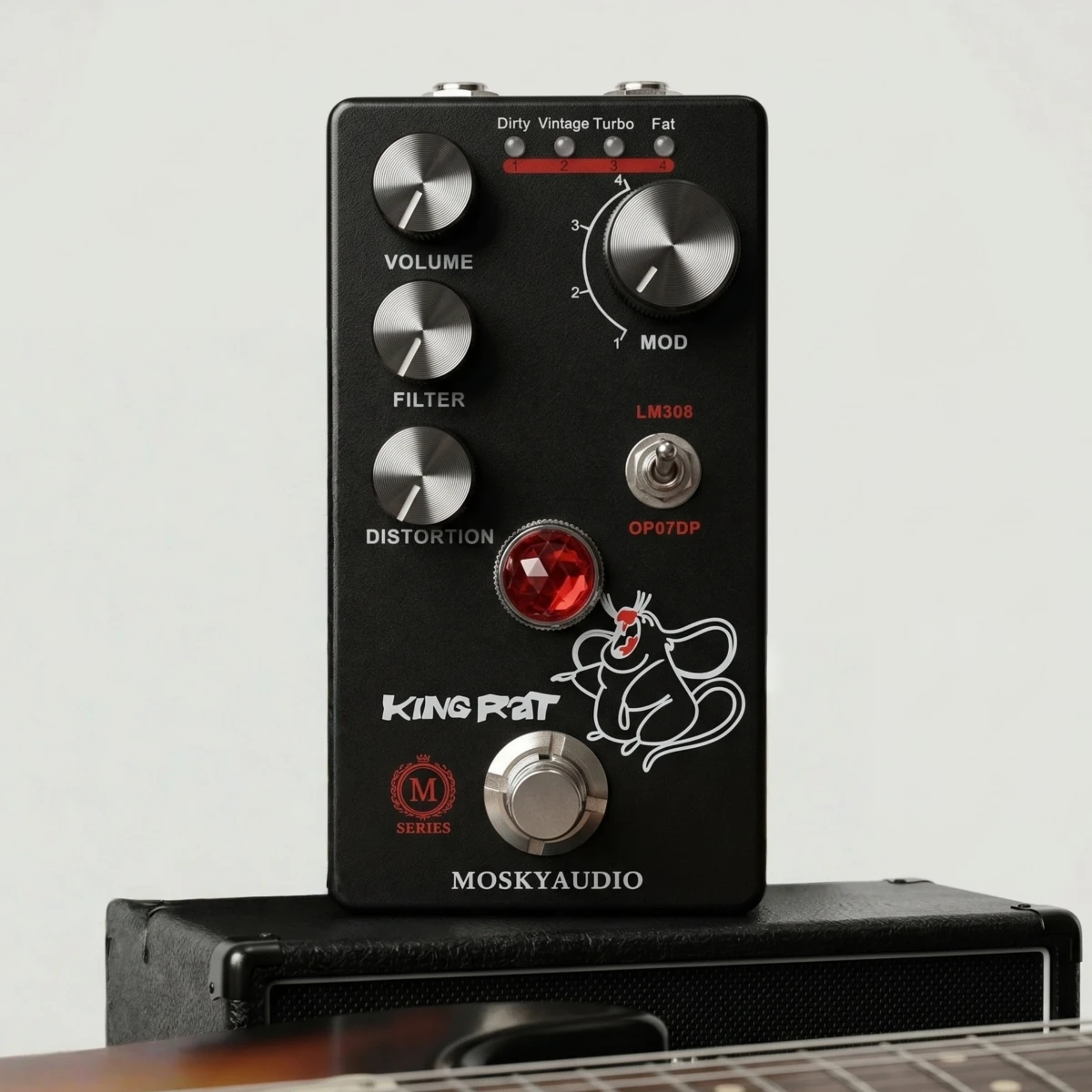 

Mosky KING RAT Guitar Fuzz Distortion Effect 4 Selector Switches True Bypass Compact for Electric Guitar Bass Musician Practice