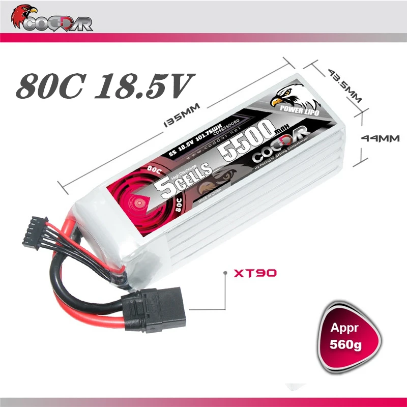 

CODDAR 80C 5S 18,5 V 5500mAh Lipo батарея с EC5/XT60/T/TRX/XT90 Разъем для FPV дрона RC квадрокоптера вертолета литиевая батарея