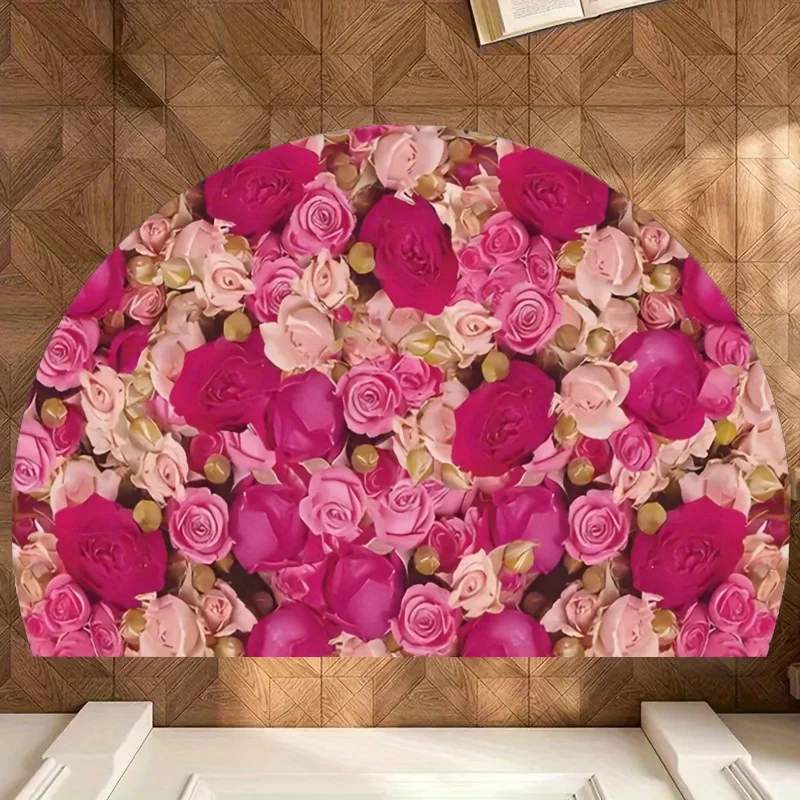 Vintage Persian Ethnic Ornate Floral Semicircular Doormat Entry Exotic Rug Anti Slip Floor Mat For Boho Style Household Front
