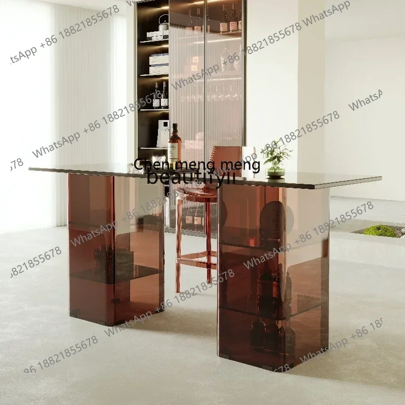 

X CQYItalian minimalist bar table, living room partition cabinet, designer home leisure high table