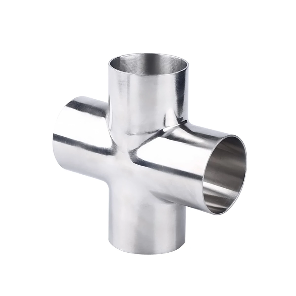 

2-1/2" Welding OD 63mm Sanitary Cross Tee 4 Way Pipe Fitting Stainless Steel 304