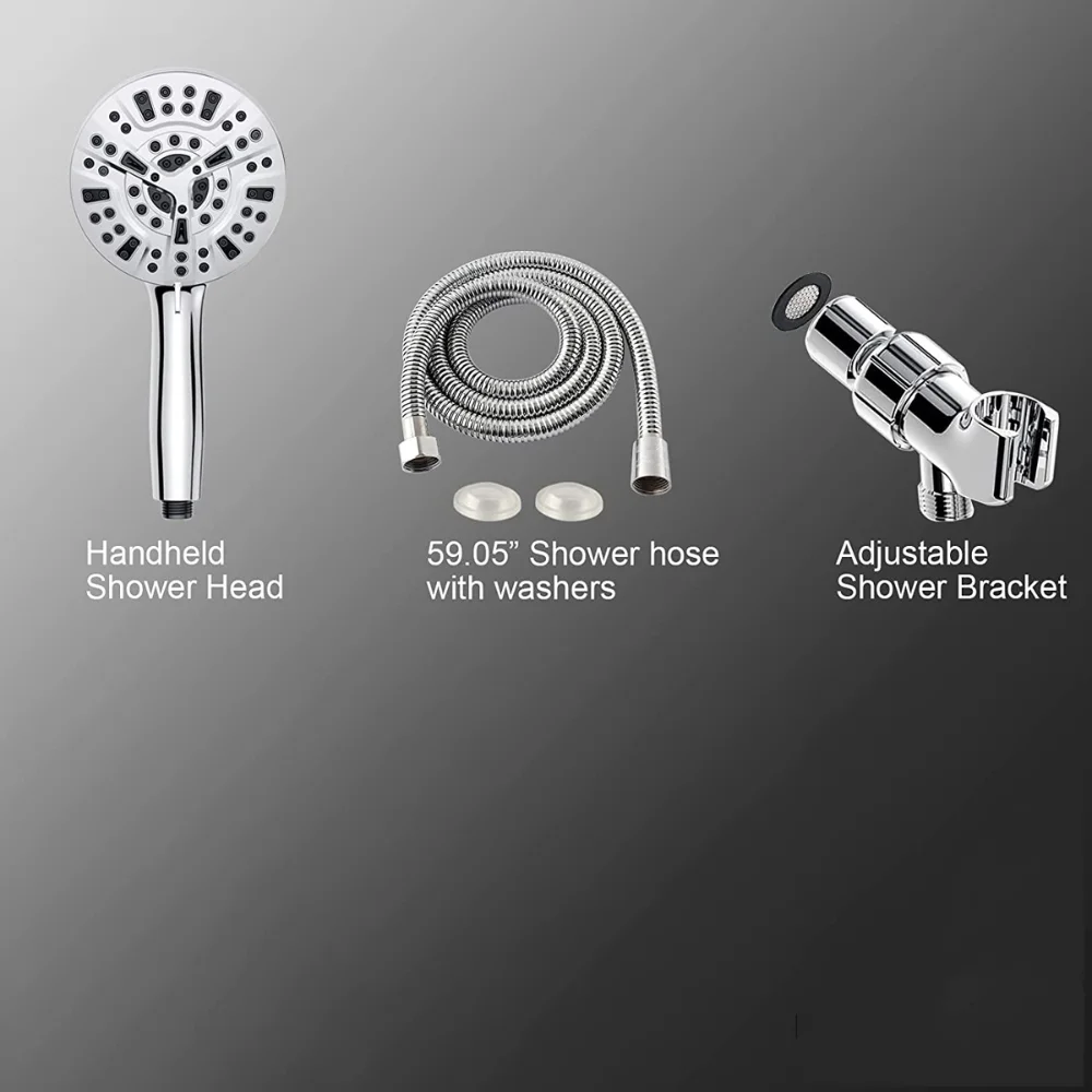 

1set（3pcs） High Pressure Spray Handheld Shower Head Set Multiple Water Modes Sturdy Durable Material High Pressure Shower Head