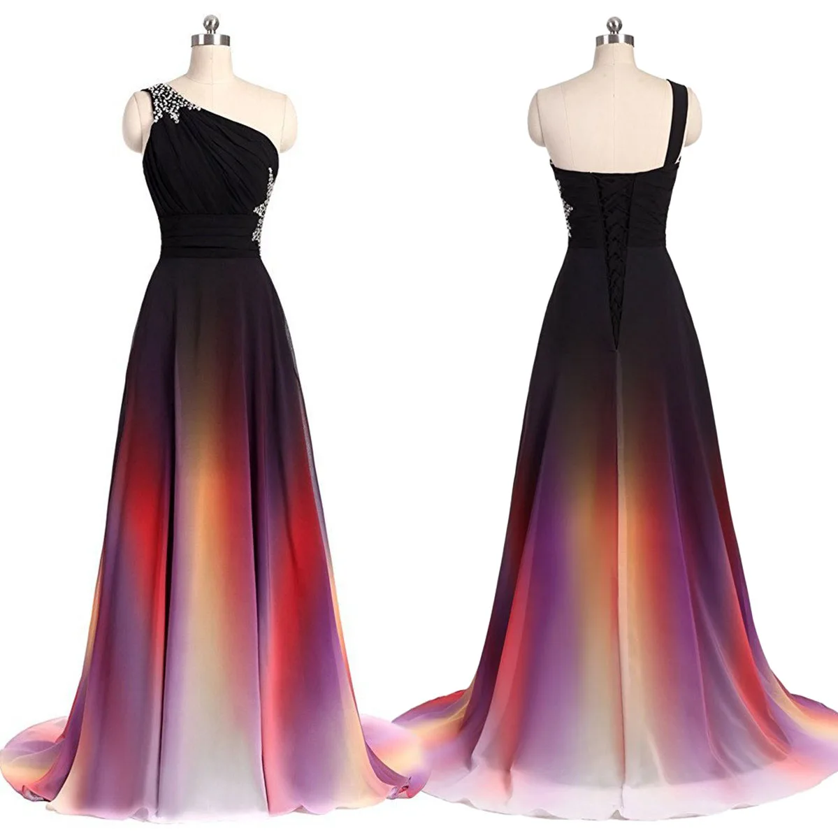 

Платье-трапеция из шифона с бисером и плиссировкой, на одно плечо, в пол, для подружек невесты, вечернее, для свадьбы, выпускного, выпускного вечера, дня рождения