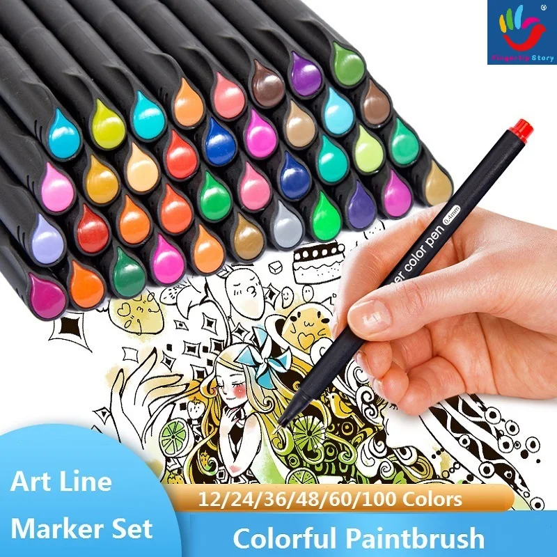 

Fineliner Drawing Art Pens, Multi Color Fine Line Waterproof Ink Markers, Professional Sketch Outline Crafts Anime Sketching Set