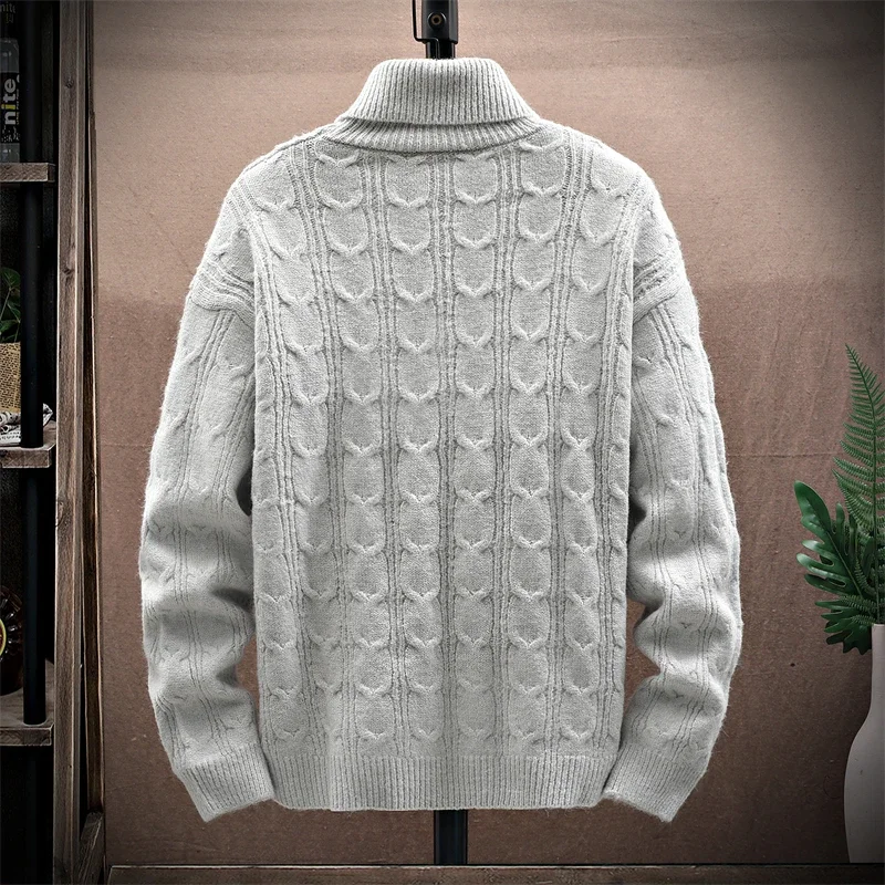 

Youth Fashion Trend Versatile Pullover for Autumn Winter Warm High Necked Korean Version Loose Comfortable Breathable Sweater