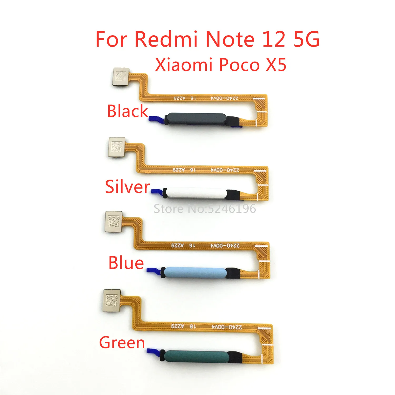 

1 шт. гибкий кабель датчика отпечатков пальцев для Xiaomi Redmi Note 12 5G Xiaomi Poco X5 Touch ID, запасная часть.