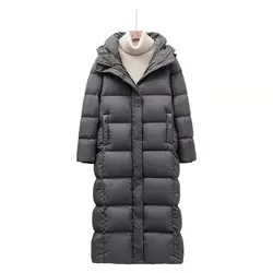 Winter New Women's Down Jacket Commuting Warm Windproof Hooded Goose Down Parkas