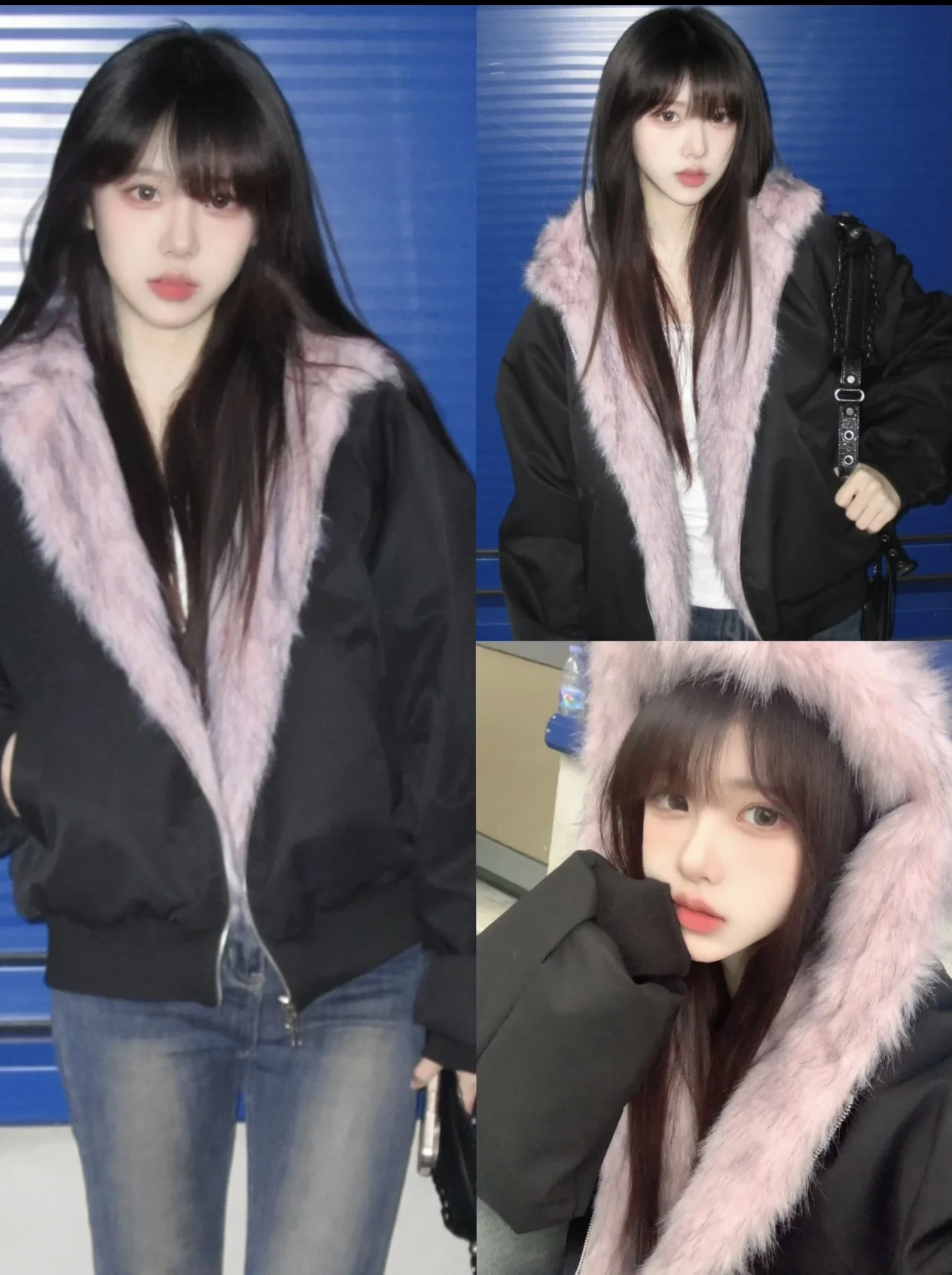 

Puffer Jaet Couples Matching down Coat Large Fur Collar Winter Warm Breathable Waterproof Anti-static Lightweight Chinese S...