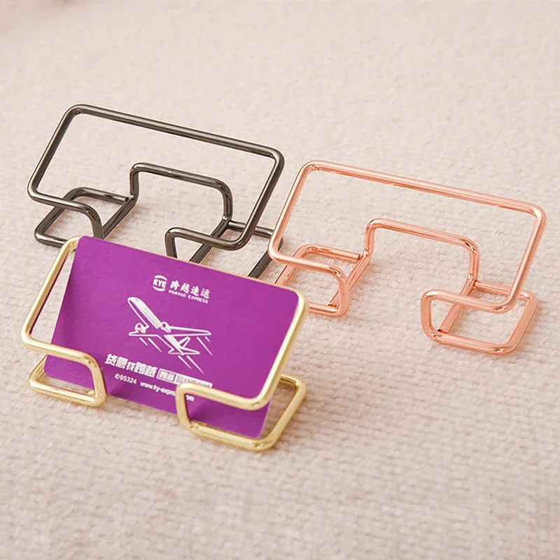 Desktop Business Card Holder Fashion Metal Business Card Display Holder Modern Business Name Card Stand Home Office