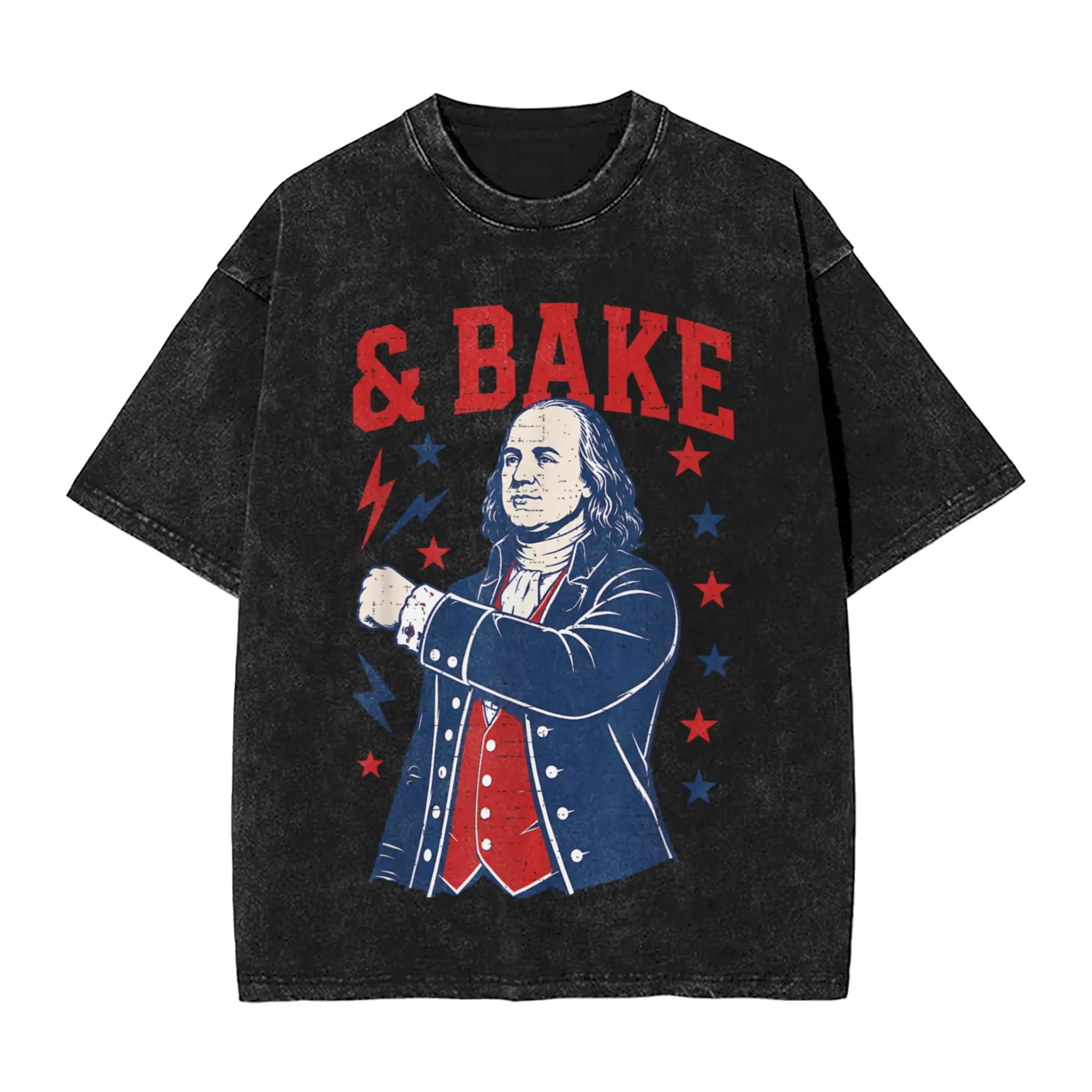 Vintage T-Shirt Funny Shake and Bake 4th of July Couple Matching Cotton T-Shirts Trendy Cool Tshirt for Man Beach Top Tees