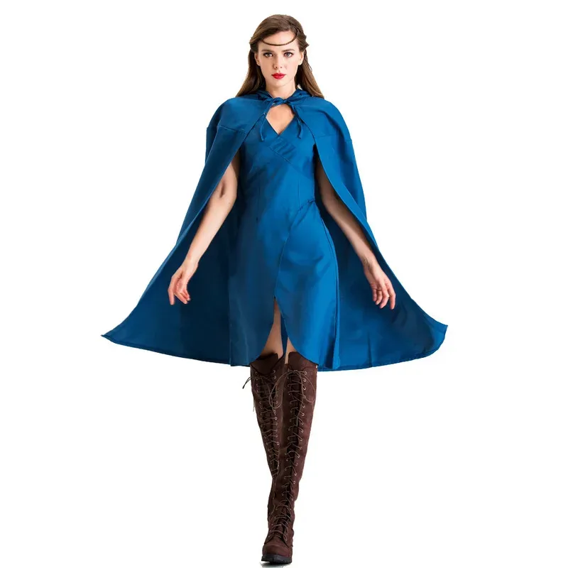 

Movie Cosplay Costume Daenerys Dress The Dragon Mother Adult Costumes Halloween Carnival Roleplay Clothes Suits Masquerade Cloak