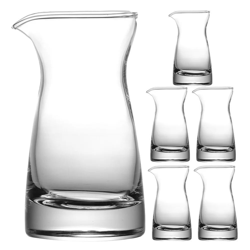 

Набор из 6 маленьких стеклянных кувшинов, прозрачные диспенсеры для сливок, кофе, молока, соусов, соков, 80 мл