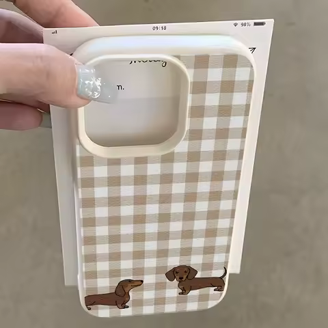 Plaid Sausage Dog Lichee leather pattern Phone Case For Xiaomi mi 15T X7 F7 X6 M7 X5 M6 F5 X4 X3 Pro Ultra GT NFC 4G 5G