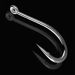 50pcs/lot Fishing Hooks Black Coating High Carbon Stainless Steel Barbed Flattened Sharped Fishhooks for Sea Fishing