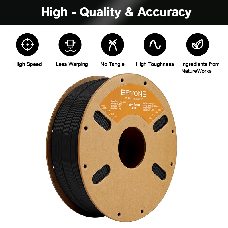 ERYONE 1KG ABS Series 3D Printer Filament 1.75mm, Standard & High Speed & Plus All-in-One, High Strength Low Warp, 1kg Spool