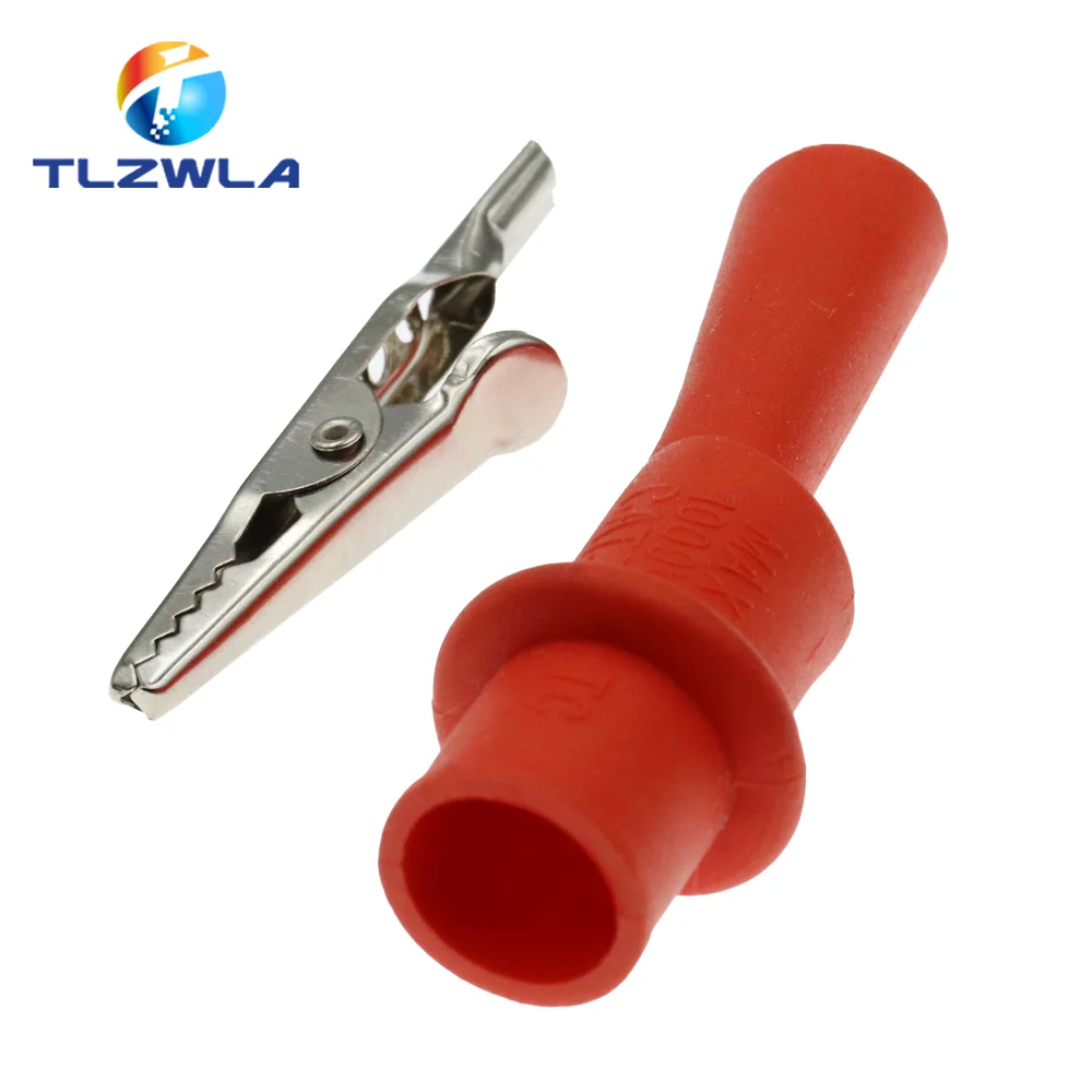 2PCS 10A 1000V Alligator Crocodile Test Clip Clamp For Multimeter Tester Probe Crocodile Clip