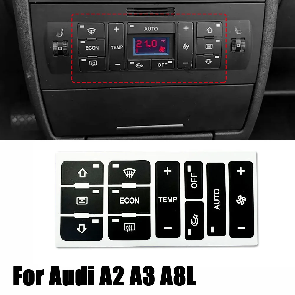 

Car Button AC Central Control Sticker Car CD Broadcast Audio Button Repair Sticker Auto Button Repair Decals for Audi A2 A3 A8L