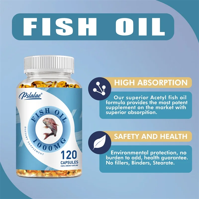 Fish Oil - Support Brain & Nervous System Health, Cardiovascular & Skin Health, Antioxidant & Anti-Inflammation