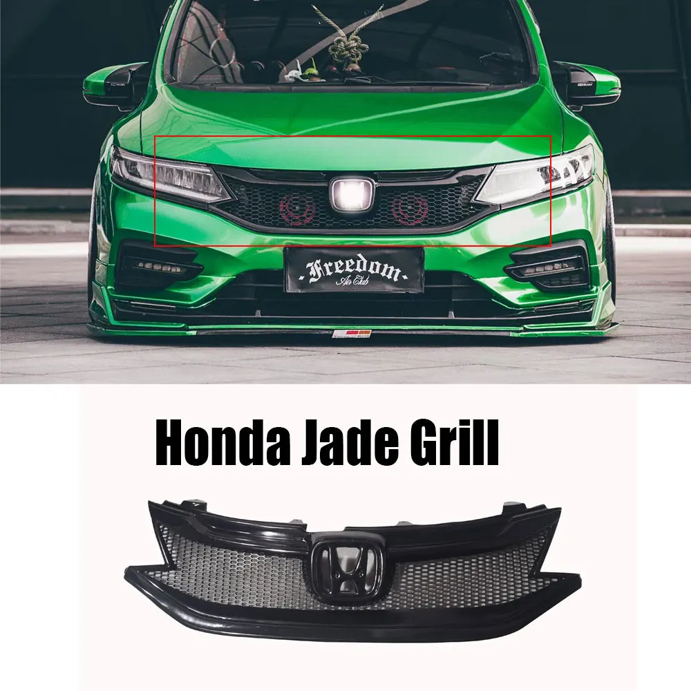 

FIT For Honda JADE Car Front Hood Mesh Grill Grille Car Styling Auto Accessories Black Barbon