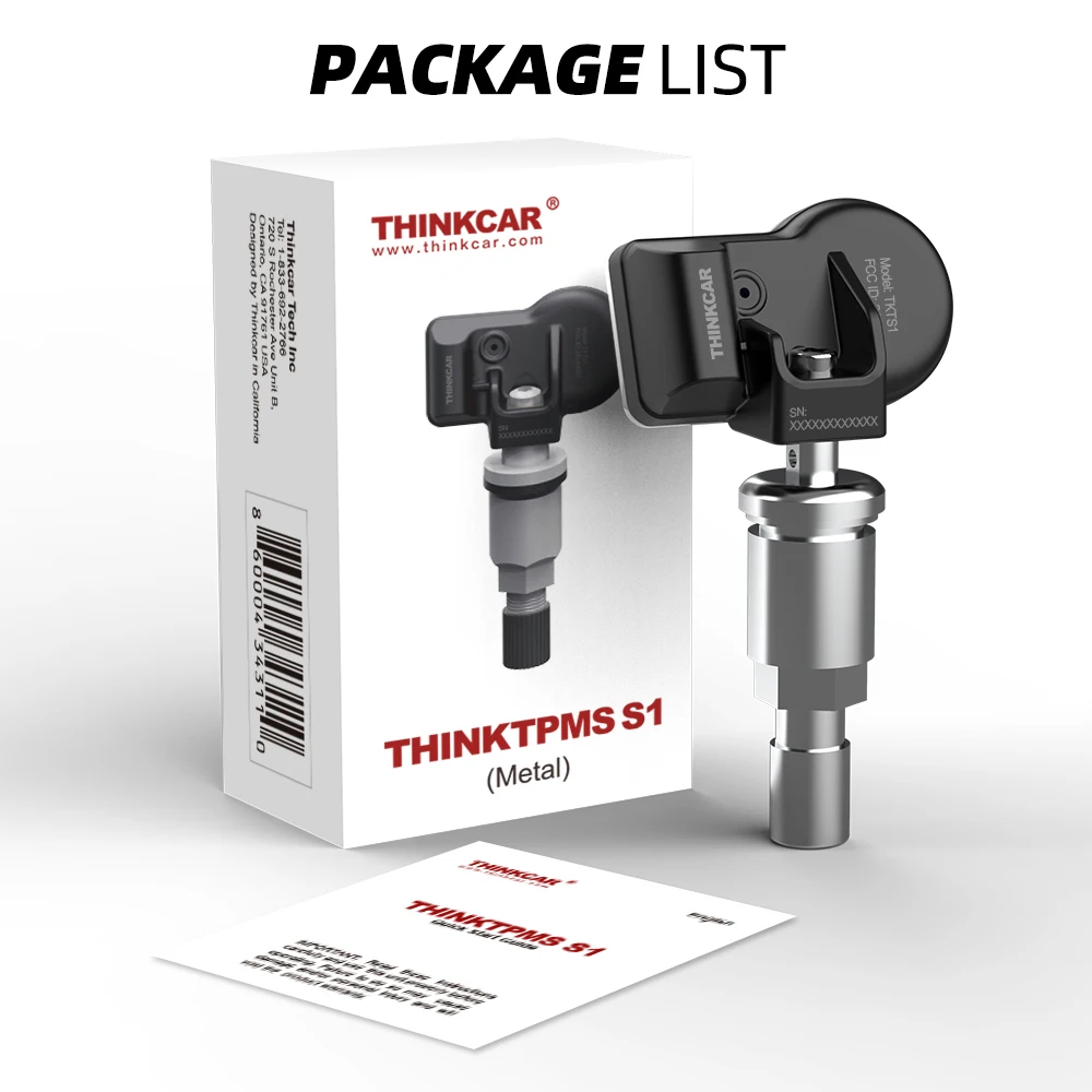 THINKCAR THINKTPMS S1 Tire Pressure Sensor 315MHz 433MHz Tire Pressure Monitoring System Monitors Tire Pressure