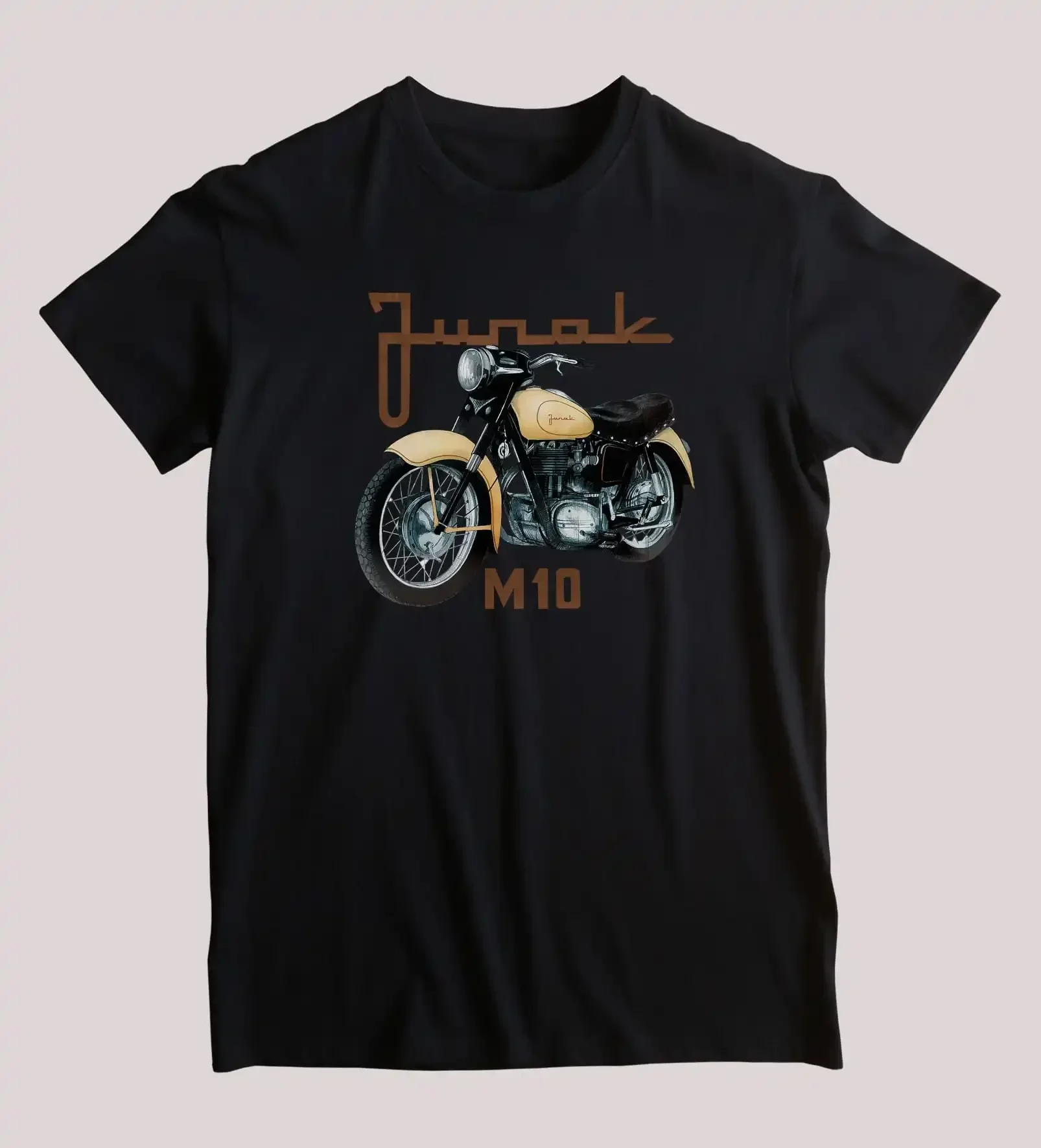 Camiseta de manga corta de algodón para hombre, camisa de cuello redondo, S-5XL, Junak M10, clásica, de motocicleta, de verano, con estampado