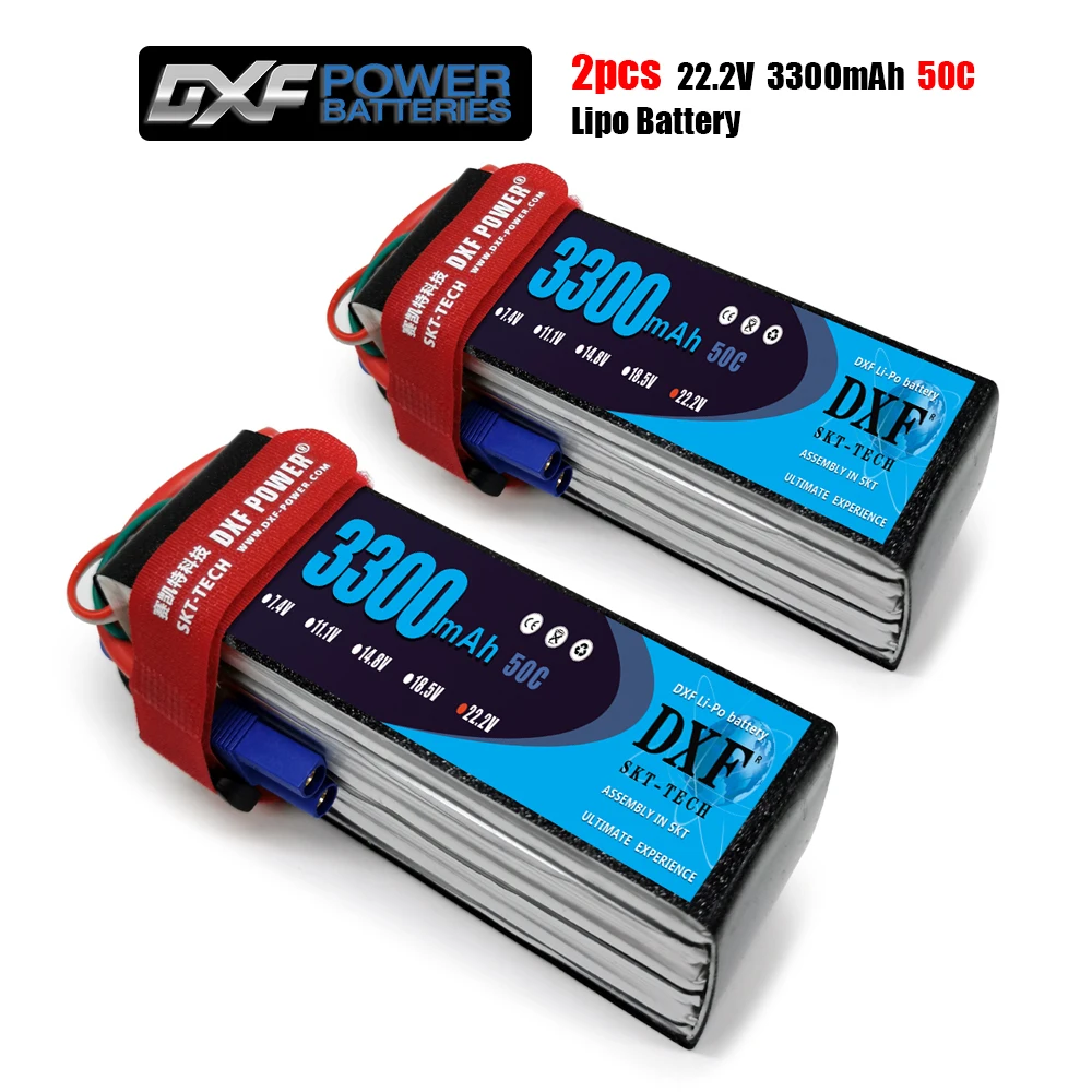 

2PCS DXF 7.4V 11.1V 15.2V 14.8V 22.2V 2S 3S 4S 6S 3300mAh 5200Mah 6300Mah 6500mAh 6200mAh 6750mAh 8000mAh 7000mAh Lipo Batteries