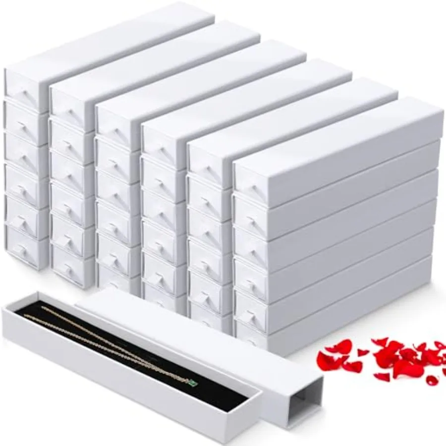 

36 Pcs Jewelry Gift Boxes for Necklace Sliding Drawer Necklace Box to Display Chain Bracelet Organizer for Graduation Wedding