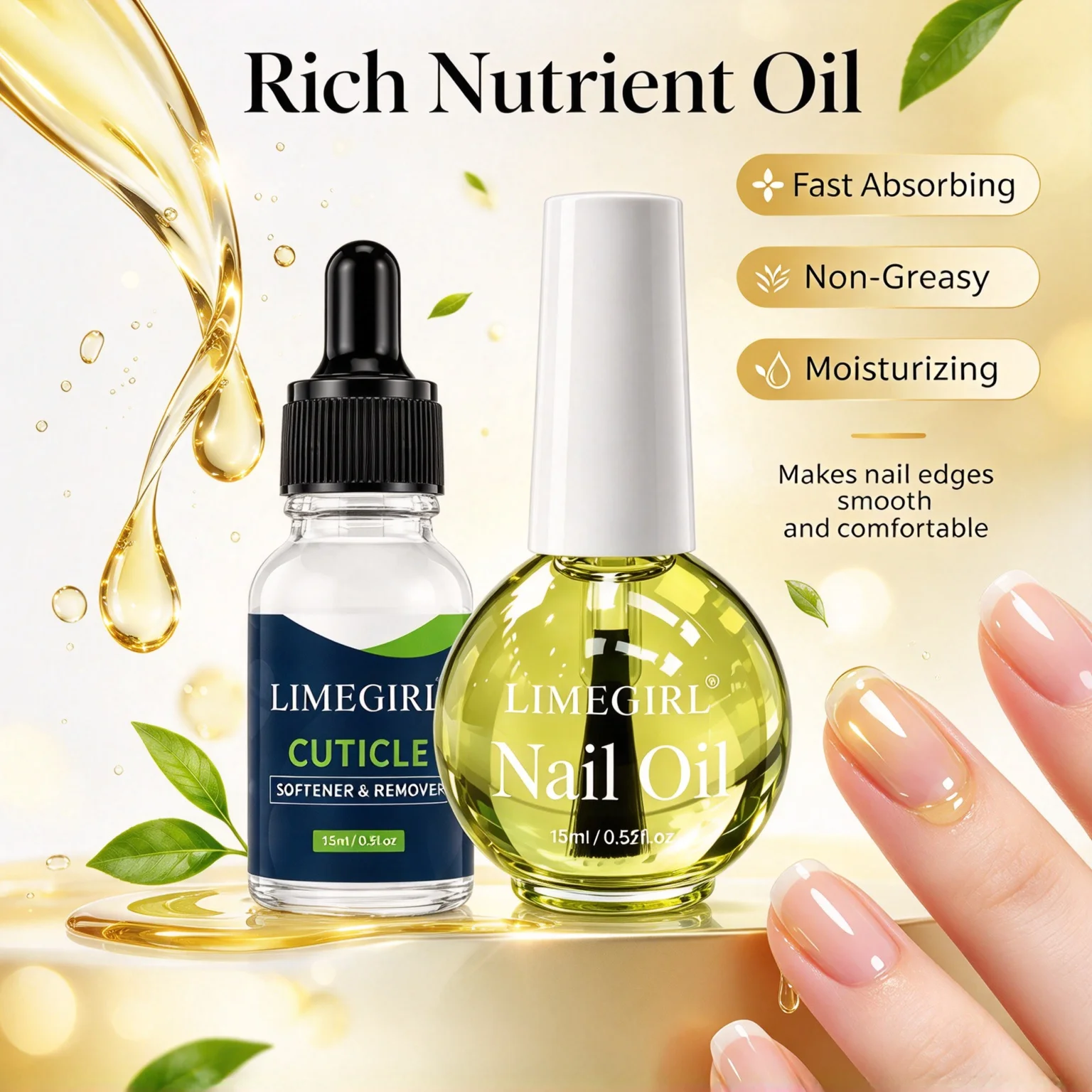 15ml Cuticle Oil Manicure Set Anti Hangnail Moisturizing Hydrating Softens Nail Edge Winter Daily Nail Care Gift for Women